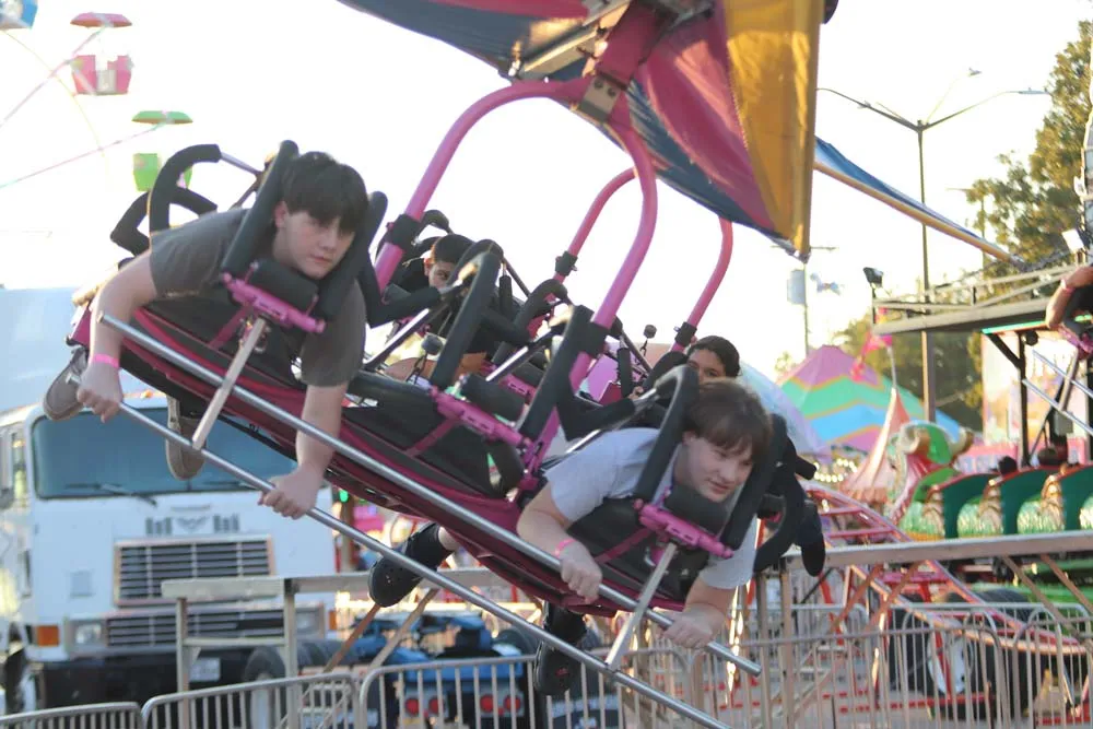 Carnival ride in motion