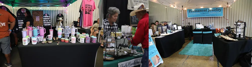 Vendor booths at the Guadalupe County Fair